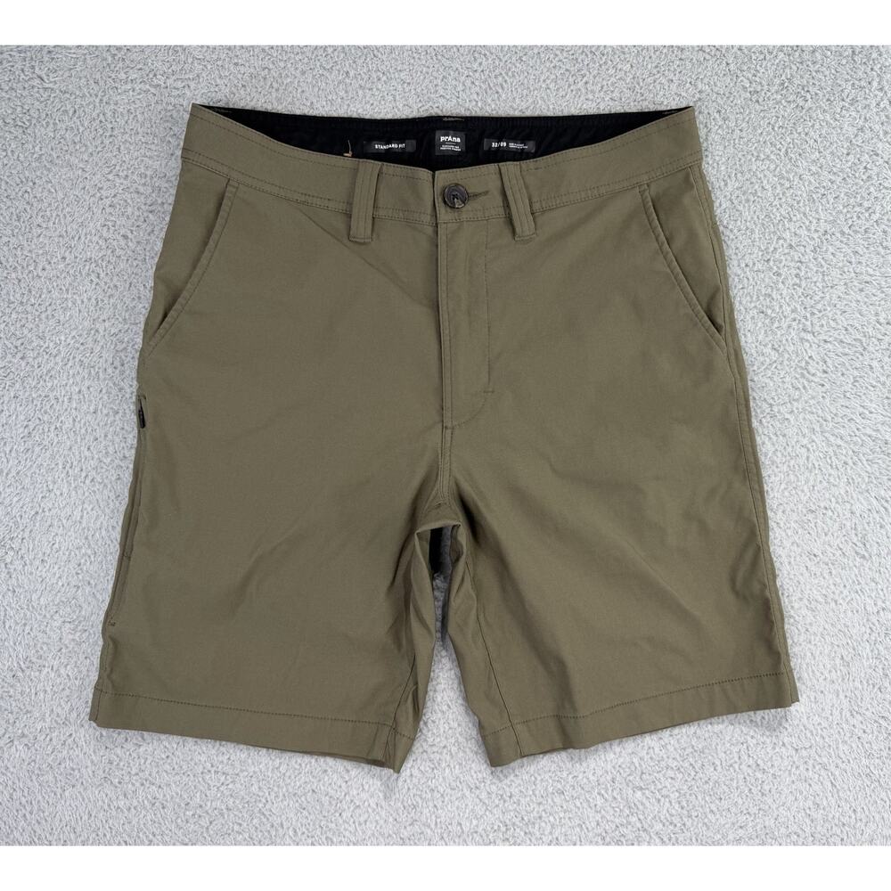 Prana Alameda 9” Shorts Men’s Sz 32 Standard Fit Performance Fabric Slate Green